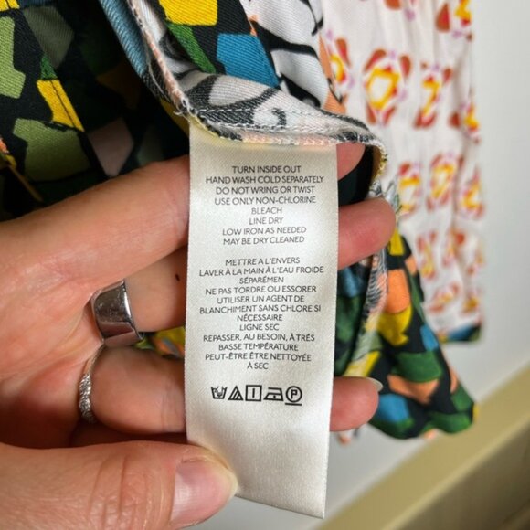 Maeve Anthropologie Patchwork Print Blouse M Artsy Boho Dopamine Top - Picture 9 of 11